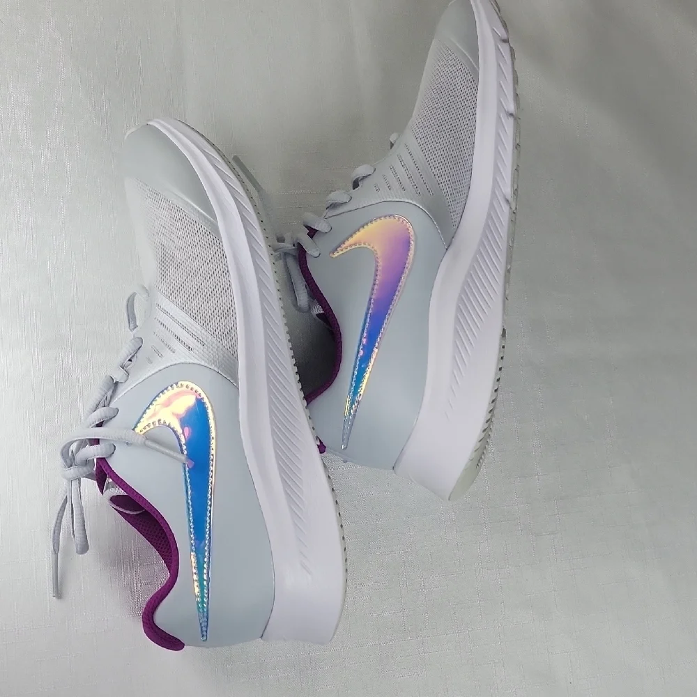 Nike Star Youth Big Girls  Gray and Purple Athletic Size 5y Running Shoes